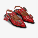 Ganni - Women's Feminine Buckle Ballerina Shoes