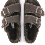 Birkenstock - Unisex Arizona Shearling Suede Narrow Sandals