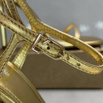 Larroude - Women's Venus Stiletto Patent Leather Heel Sandals
