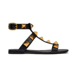 Valentino - Women's Roman Stud Flat Calfskin Sandal