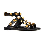 Valentino - Women's Roman Stud Flat Calfskin Sandal