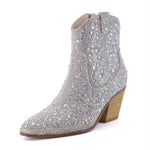 Cushionaire - Women's Bravo Sparkly Rhinestone Western Cowboy Ankle Boots