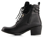Andrea - Women's Leather Lace Up Ankle Booties