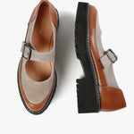 All Black - Women's Buckle Lug Jane Shoes
