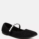 Rag Company - Women's Pearl Embellished Ballerina Flats