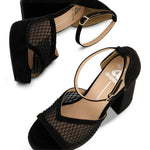 Andrea - Women's Mesh Block Heel Sandal