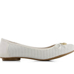 Andrea - Women's Laser Cut Pattern Ballerinas Flats