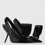 Salvatore Ferragamo - Women's Erica Slingbacks Satin With Asymmetric Bow Pump
