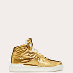 Valentino - Men's Stud Mirror Effect Synthetic Fiber Mid-top Sneakers