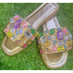 Pierre Dumas - Women's Gem Embellished Slide Sandals