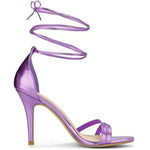 Allegra K - Women's Open Toe Lace Up Stiletto 4" Heels Sandals