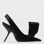 Salvatore Ferragamo - Women's Erica Slingbacks Satin With Asymmetric Bow Pump