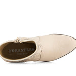Forastero - Women's Real Leather Side Zipper Booties