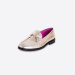 Vilagallo - Women's Leather With Chain Detail Loafers