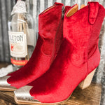 Beast Fashion - Women's Dakota Velvet Western Booties