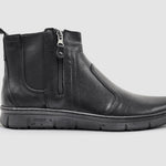 Kcr Group - Men's Everyday Thin Wool-lined Zip-up Leather Boots