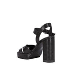 The Kooples - Women's Lizard Effect Leather Heeled Sandals