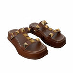 All Black - Women's Pyramid T Sandal