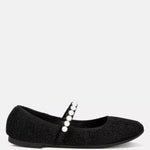 Rag Company - Women's Pearl Embellished Ballerina Flats