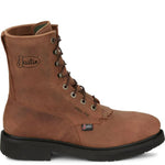 Justin Boots - Men's Livestock Round Steel Toe Lace-up Work Boots