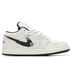 Air Jordan 1 Low SE (GS) 'Paint Splatter' - Sail/Black/Total Orange