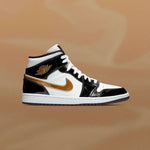 Air Jordan 1 Mid SE - Black/Metallic Gold/White