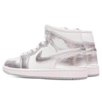 Women's Air Jordan 1 Mid - White/Metallic Silver/Wolf Grey