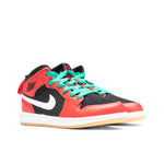 Air Jordan 1 Mid SE (PS) - Black/Fire Red/White/Malachite