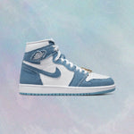 Women's Air Jordan 1 Retro Hi OG - White/Boarder Blue/Metallic Gold