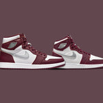 Air Jordan 1 Retro High OG (GS) - Bordeaux/Metallic Silver/White