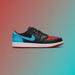Women's Air Jordan 1 Retro Low OG - Black/Dark Powder Blue/Gym Red
