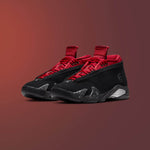 Women's Air Jordan 14 Retro Low 'Red Lipstick' - Black/Gym Red/Metallic Silver