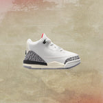 Air Jordan 3 Retro (TD) White Cement Reimagined - Summit White/Fire Red