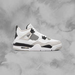 Air Jordan 4 Retro (GS) - White/Black/Neutral Grey