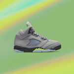 Air Jordan 5 Retro (PS) 'Green Bean' - Silver/Flint Grey