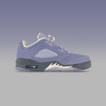 Women's Air Jordan 5 Retro Low - Indigo Haze/Fire Red/Metallic Silver