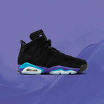 Air Jordan 6 Retro (GS) 'Aqua' - Black/Bright Concord/Aquatone