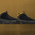 Air Jordan 9 Retro (GS) "University Gold" - Black/Dark Charcoal