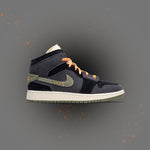 Air Jordan 1 Mid SE Craft (GS) - Anthracite/Sky J Light Olive/Black