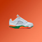 Air Jordan 5 Retro Low (PS) - Football Grey/Brilliant Orange/Pine Green