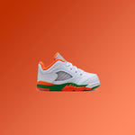 Air Jordan 5 Retro Low (TD) - Football Grey/Brilliant Orange/Pine Green