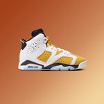 Air Jordan 6 Retro (GS) - White/Yellow Ochre/Black