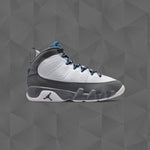 Air Jordan 9 Retro 'Flint Grey' (GS) - White/French Blue/Flint Grey