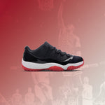 Air Jordan 11 Retro Low 'Bred' (PS) - Black/Varsity Red/White