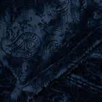 Debossed Paisley Fur Convertible Zip Off Pant - Navy