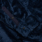 Debossed Paisley Fur Half Zip Shirt - Navy