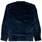Debossed Paisley Fur Half Zip Shirt - Navy