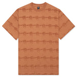 Running Head Textured Stripe S/S Shirt - Terracotta