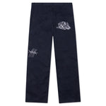 Whips And Chains Wide Leg Pleated Pants - Navy