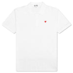 Little Red Heart Polo Shirt - White